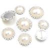 10pcs Rhinestone Imitation Pearl Flower Disc Shiny Half Round Loose Beads For DIY Crafts Clothing Sewing Jewelry Making Supplies