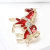 Luxury Enamel Rhinestone Horse Brooch Chinese Style Animal Lapel Pins Elegant Zodiac Pin  Festival