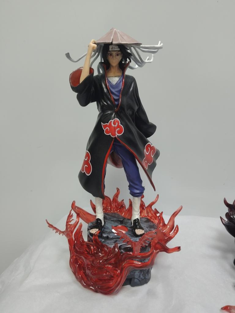 25cm Animation Naruto Figure Statue Standing posture Door God Itachi Uchiha GK Miniature Action Figure Plaything Collect Celebration Xmas Present