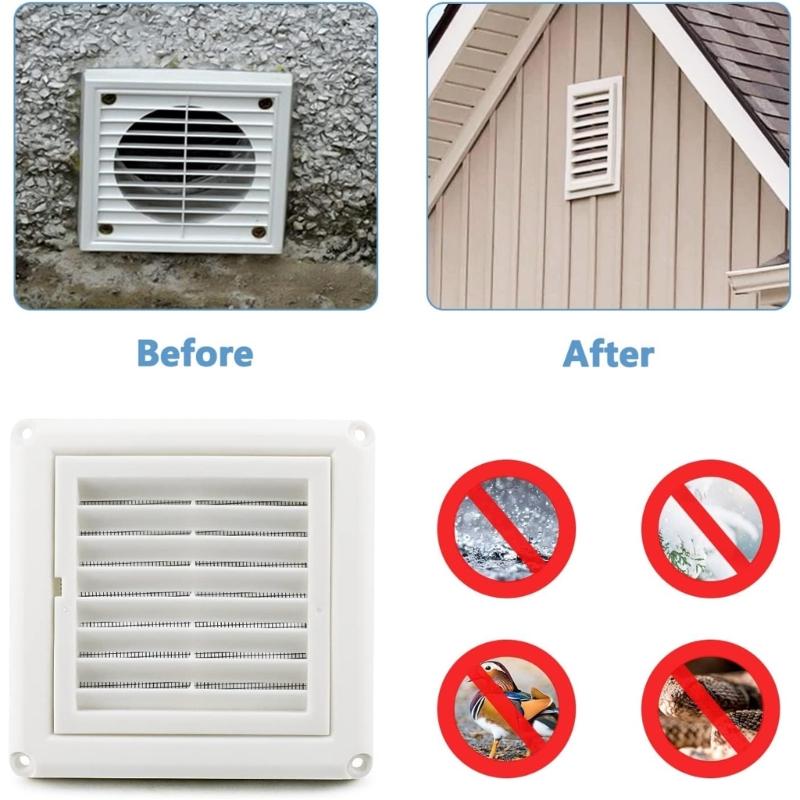Quick Releasing Dryer Wall Vent with Rainproof Louvers Easy Installation Plastic Texture for Any Weather Conditions