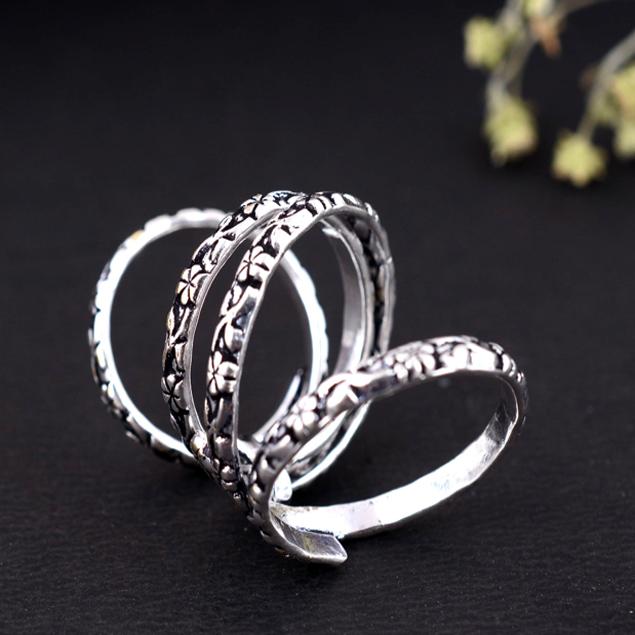 Silver Arthritis Splint Ring – Adjustable Thumb Ring, Handmade Therapy Jewelry Gift for Her