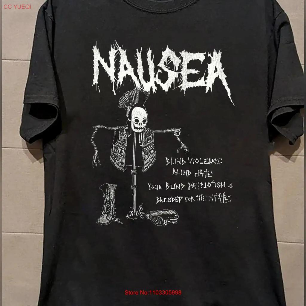 Nausea Band Alben Schwarzes Baumwoll-T-Shirt Volle Größe S 5XL Ds943 Vintage Mode Dehnbar Stilvolle Designerbekleidung Homme