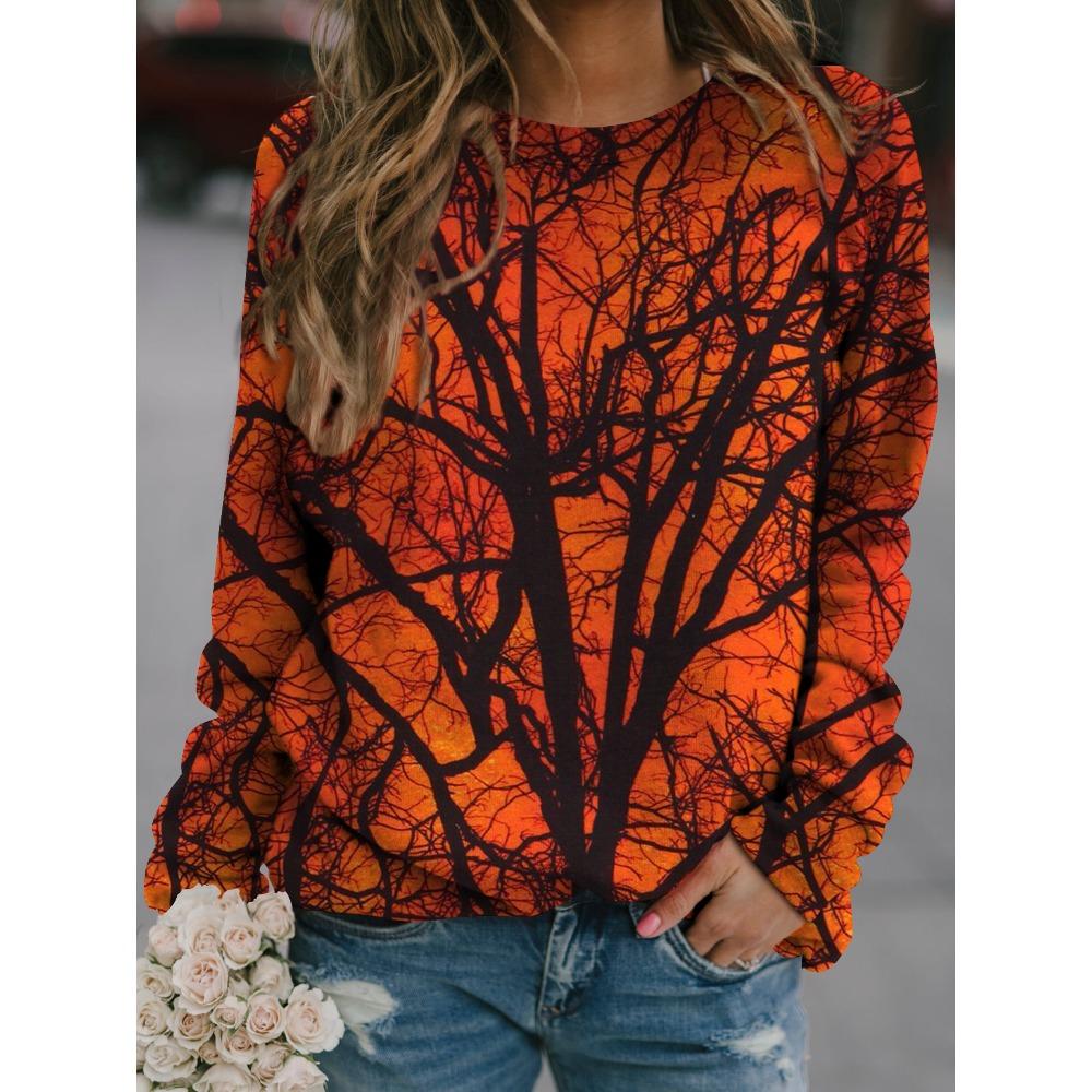 Natural Scenery Painting Floral 3D Printed Women Hoodies Streetwear Sweatshirts Oversized Pullover Tracksuits Girls Clothing