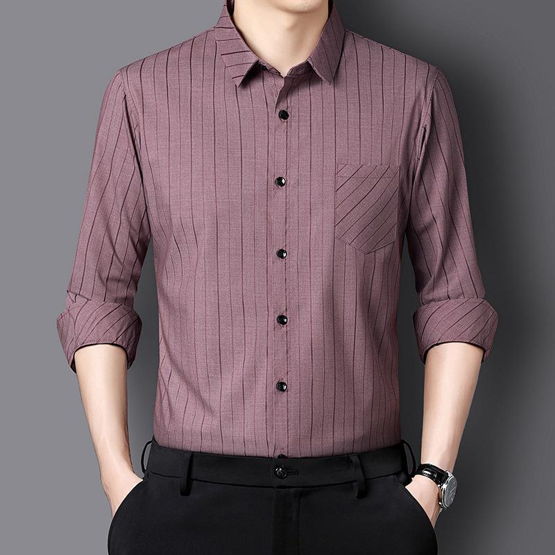 Мужская осенняя новая мужская рубашка с длинным рукавом — фото 3