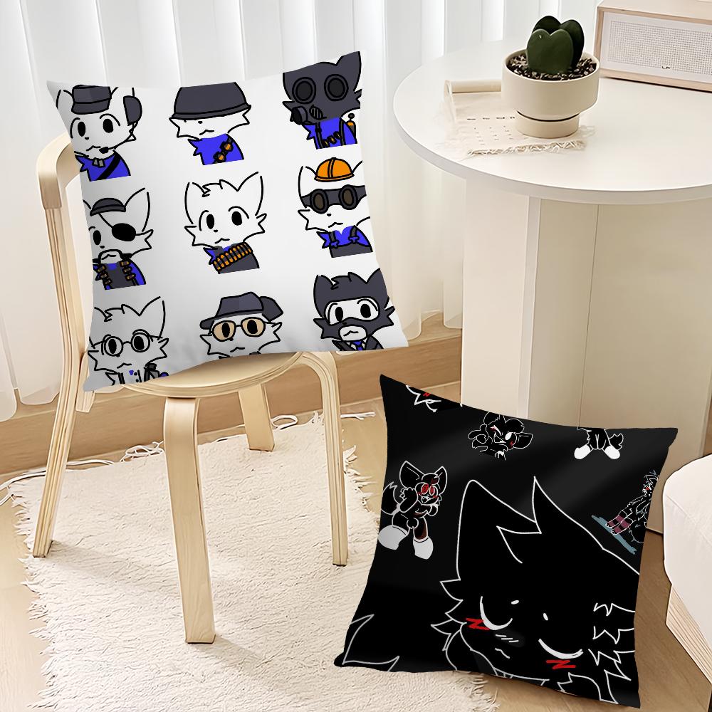 Boykisser Silly Cat Cute Pillow Case Sofa Living Room Bedroom Headboard Backrest Cushion Square Cushion Nap Time
