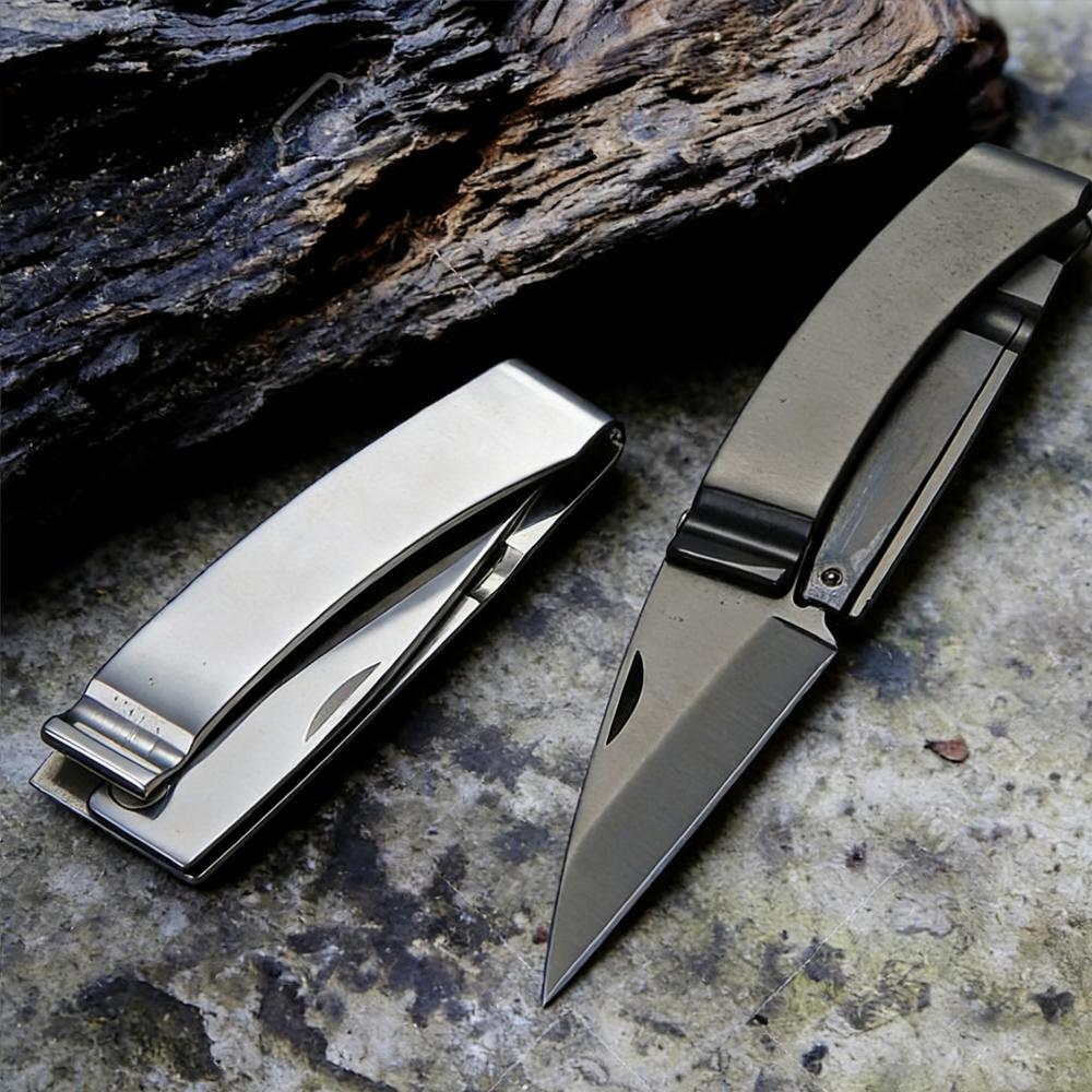 Stainless Steel Sharp Blade Folding Knife Outdoor Camping Pocket EDC Knife Multifunctional Hand Tools With Wallet Note Clip