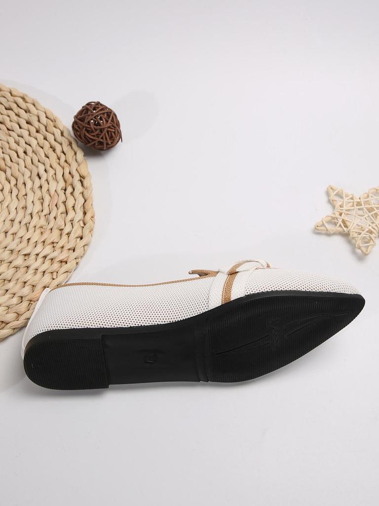 Damen Leichte Atmungsaktive Schleife Spitzschuh Slipper