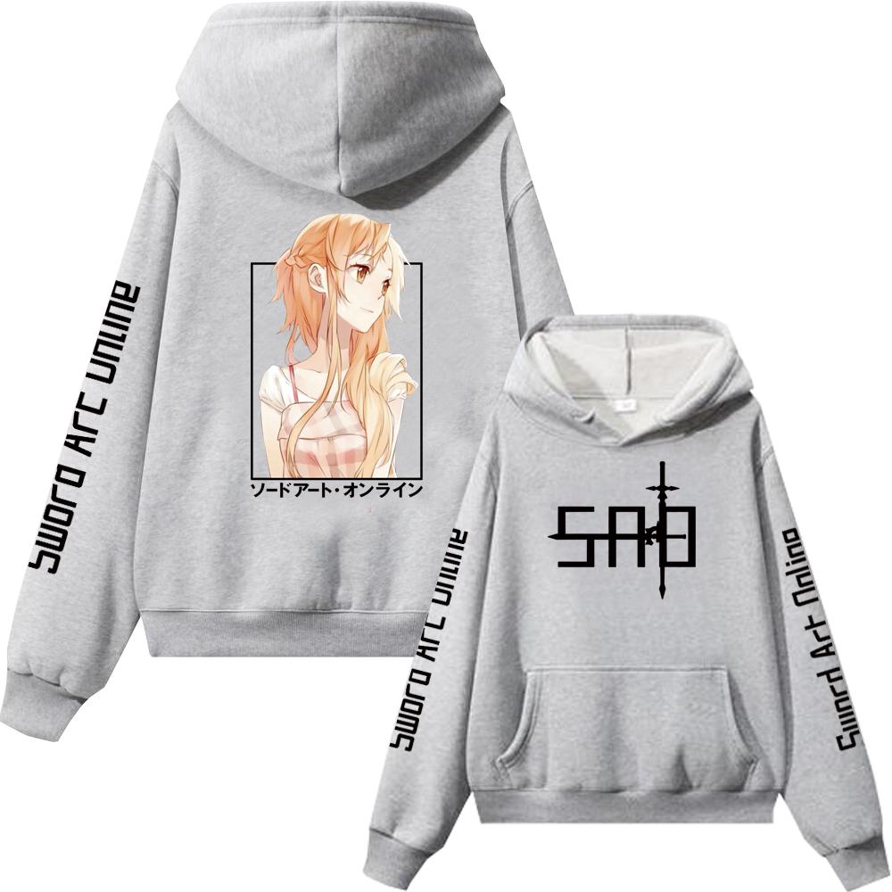 Anime Sword Art Online Couple Hoodie Kirito And Asuna Men Women Sweatshirts Harajuku Long Sleeve Fleece Warm Hooded Pullover