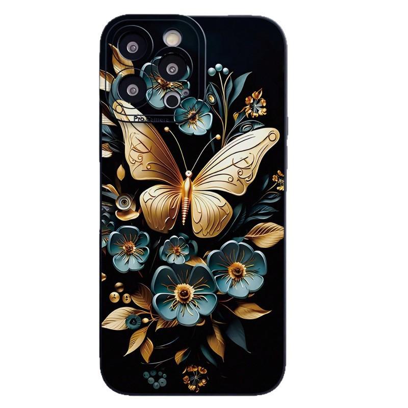 Ins Retro Butterfly iPhone Apple 14plus/15/16/17 Case 11/12/13 Promax Niche