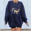 Women's Sun Fish Print Casual Printing Long Sleeve Sweatshirt Pullover Blouse