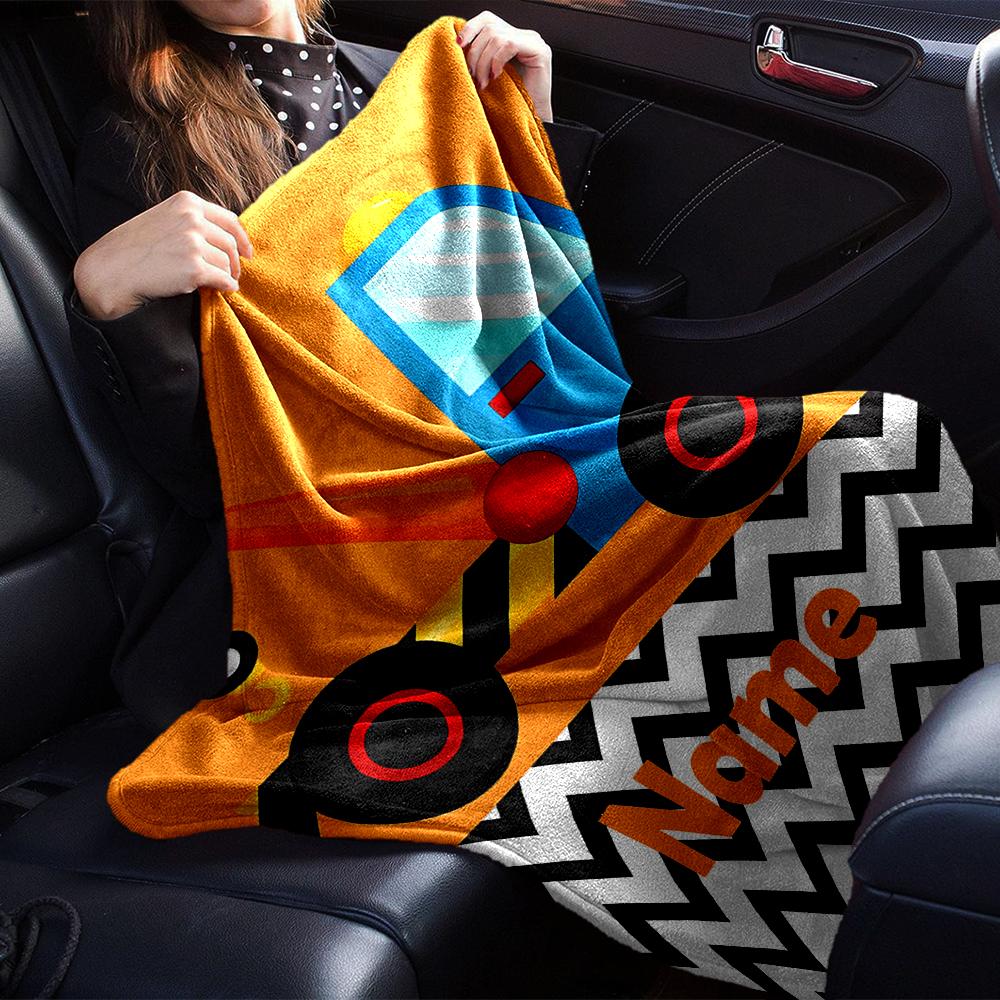 Custom Name excavator Theme Printed Blanket - Perfect for Couch, Bed, Travel & Outdoor Use | Machine Washable, Cozy & Durable.