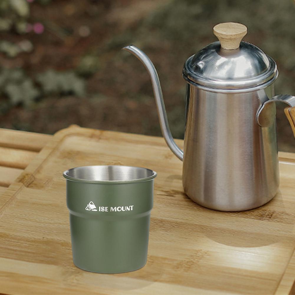 Stainless Steel Outdoor Camping Cup Portable Tea Coffee Milk Mug Stackable Lightweight for Travel Hiking Backpacking