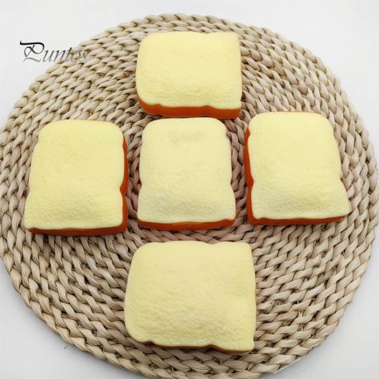 Stress Relief Squeeze Toy 1/2Pcs Simulated Toast Toy, Sliced Bread Sensory Soft Stretchy Fake Food Fidget for Kids Teens Adults Decompression Toys