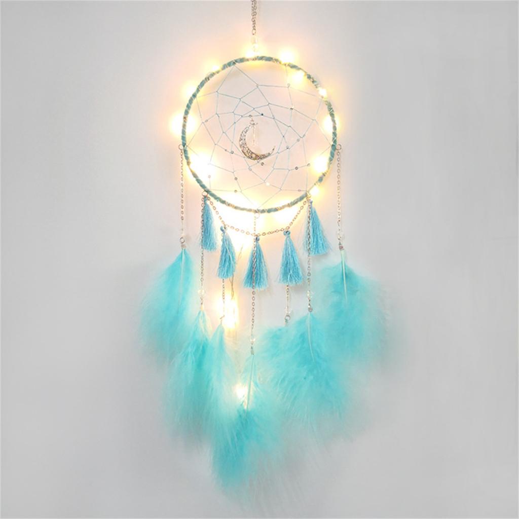 Popular Fairy Moon Dream Catcher Pendant Wind Chime Feather Ornaments Living Room Yard