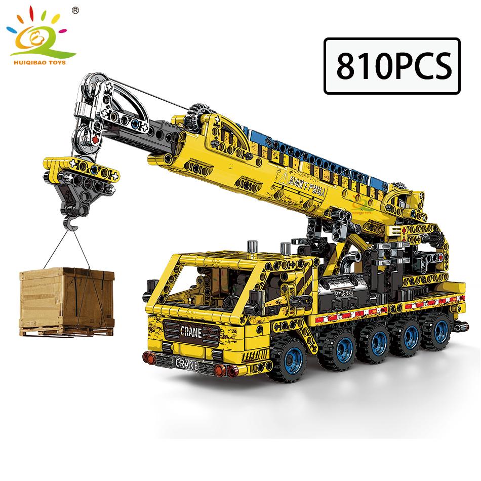 Moc Engineering Truck Model Building Block Excavator Crane Car City Construction Tech Brick Set For Children Kids Gift