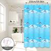 Dolphin Print Cartoon Shower Curtain, Ocean-Themed Bathroom Curtain, Cute Curtain for Parent-Child Room Bathroom