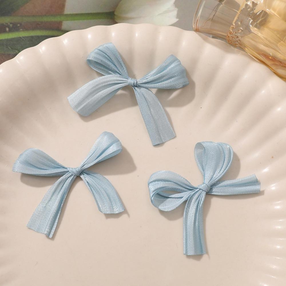 10Pcs Fashion Net Yarn Butterfly Knot Hair Clip Bow Knot DIY Bowknot Decor Materials Pearlescent Satin Ribbon Girls