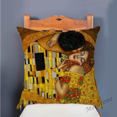 Gold Luxury Decorative Oil Painting Home Decorative Pillow Case Cover Gustav Klimt Gallery Collection Sofa Chair Cushion Cover