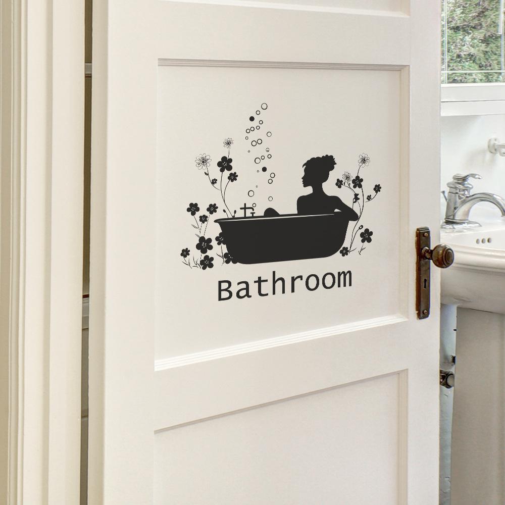 Creative Bathroom Decoration English Slogans Bathroom Home Background Beautification Wall Stickers