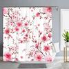 Pretty Cherry Blossom Shower Curtain Botanical Floral Flower Decoration Polyester Fabric Washable Shower Curtains Bathroom Decor