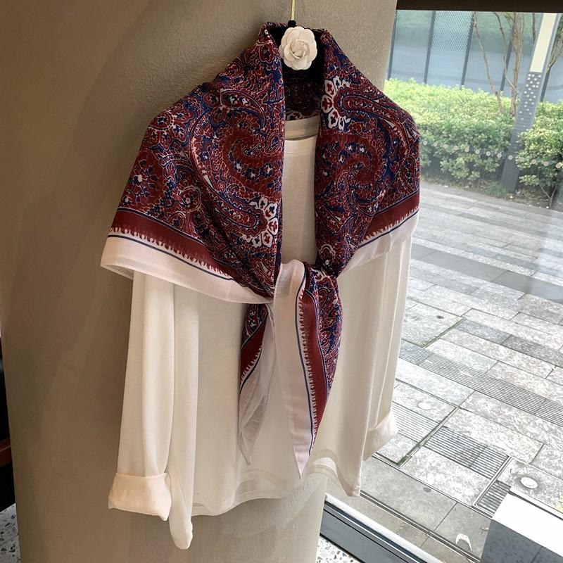 Elegant Square Scarf Women Lightweight Cotton Wrap Shawl UV Protection Stylish Boho Fall Winter