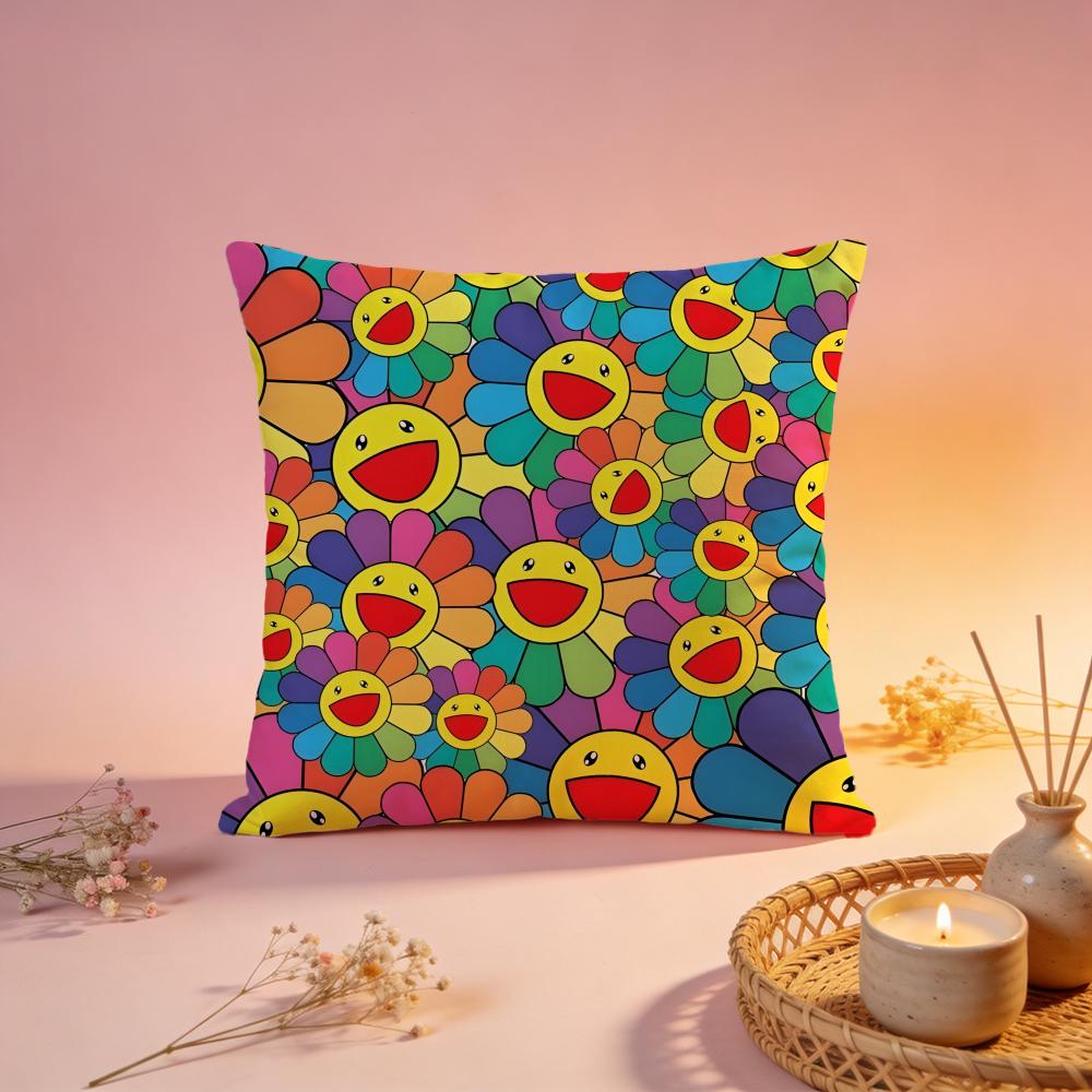 Fashion TTakashi Murakamied Cushion Cover Comfortable Durable Pillow Cover MultiScene for Home Office Car Sofa