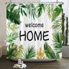 Green Plant Leaves Shower Curtains Bath Curtain Bathroom 3d Printed Fresh Waterproof Polyester Cloth With Hooks Home Decor Mat