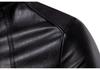 Autumn new boutique stand-up collar men's locomotive leather jacket washed PU leather jacket P