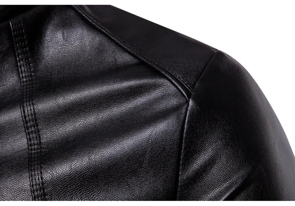 Autumn new boutique stand-up collar men's locomotive leather jacket washed PU leather jacket P