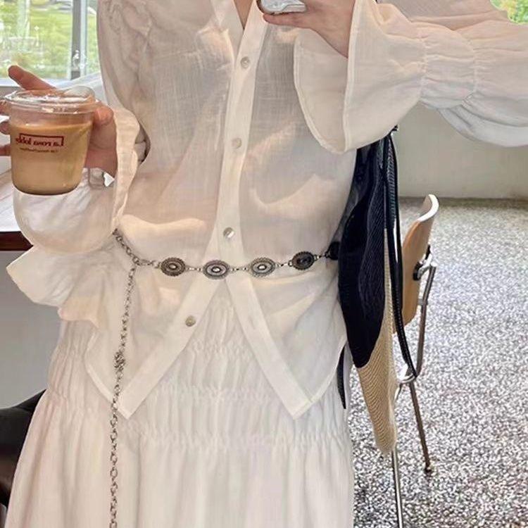 The Silver Waist Chain Design, Retro Accessory, Versatile Dress, New Summer Belt, High-end and Simple