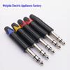 Nickel-Plated 6.35mm Stereo Microphone Plug, Black Body, 3-Pin Connector