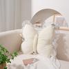 Butterfly Throw Pillow Cuddly Butterfly Pillow with Lace Ruffle Decorative Sofa Couch Pillow for Home Living Room Bedroom Decor