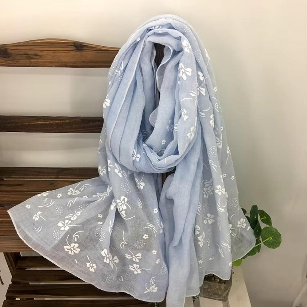 Retro Foulard Hijab Elegant Shawls Wraps Literary Female Headscarf Spring Summer Autumn for Women