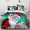 For Kids Teens Girls Bedroom Decor - Christmas Duvet Cover Set Microfiber Santa Claus Bedding Set Cartoon Bedding Set Single King