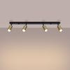 Spot Sufitowy Czarny Podłużny Poczwórny Złote Klosze 4Xgu10 10W Winx Sl.1387 Sollux Lighting