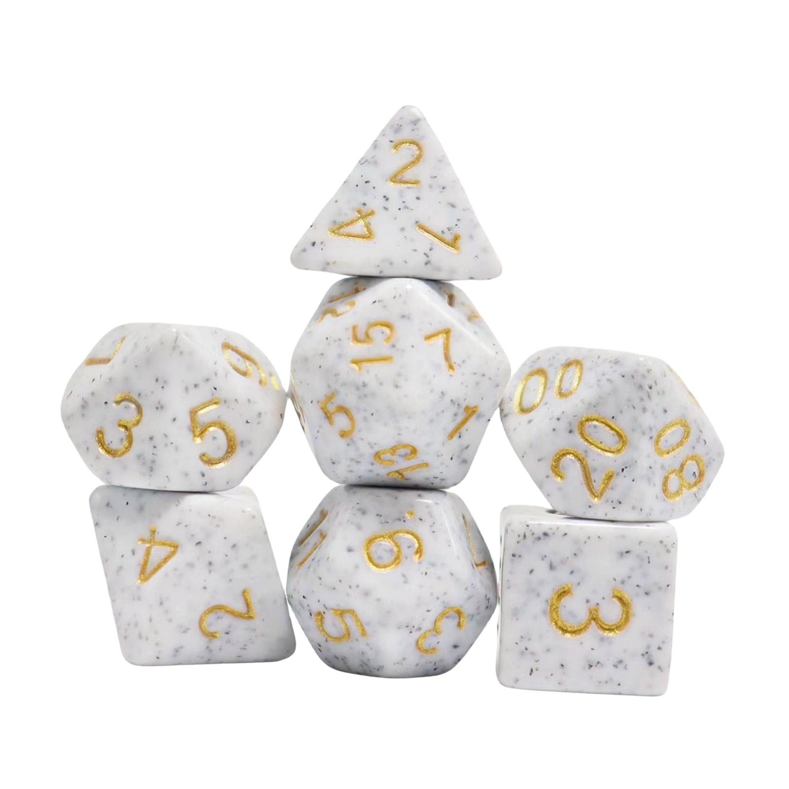 7Pcs Game Dices Set Multi Sided Game Dices Polyhedral Dices Dice Set for Bar жёлтый