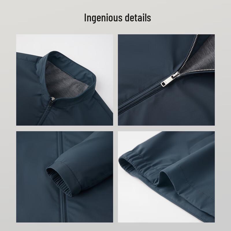 EMZ Men's Pigskin Stand Collar Jacket