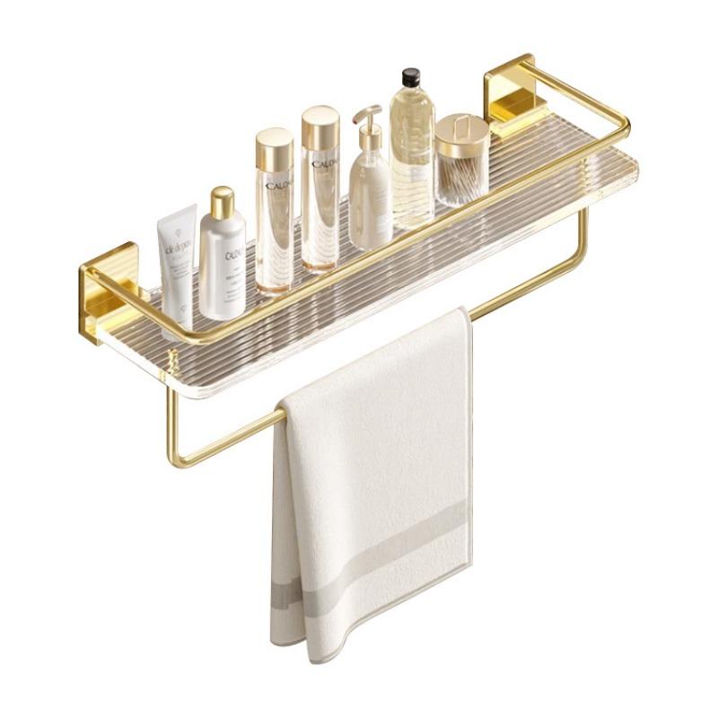 Bathroom Shelf Toilet Light Luxury Wash Desk Acrylic Gold Toilet Toilet Towel Storage No punching