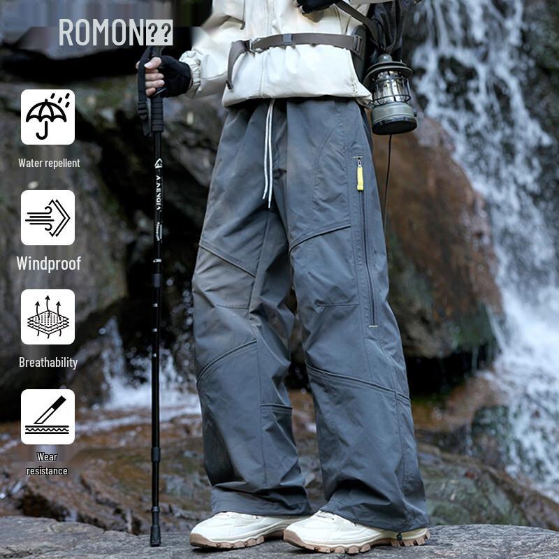 

ROMON Men s Loose Straight Waterproof Outdoor Cargo Pants M