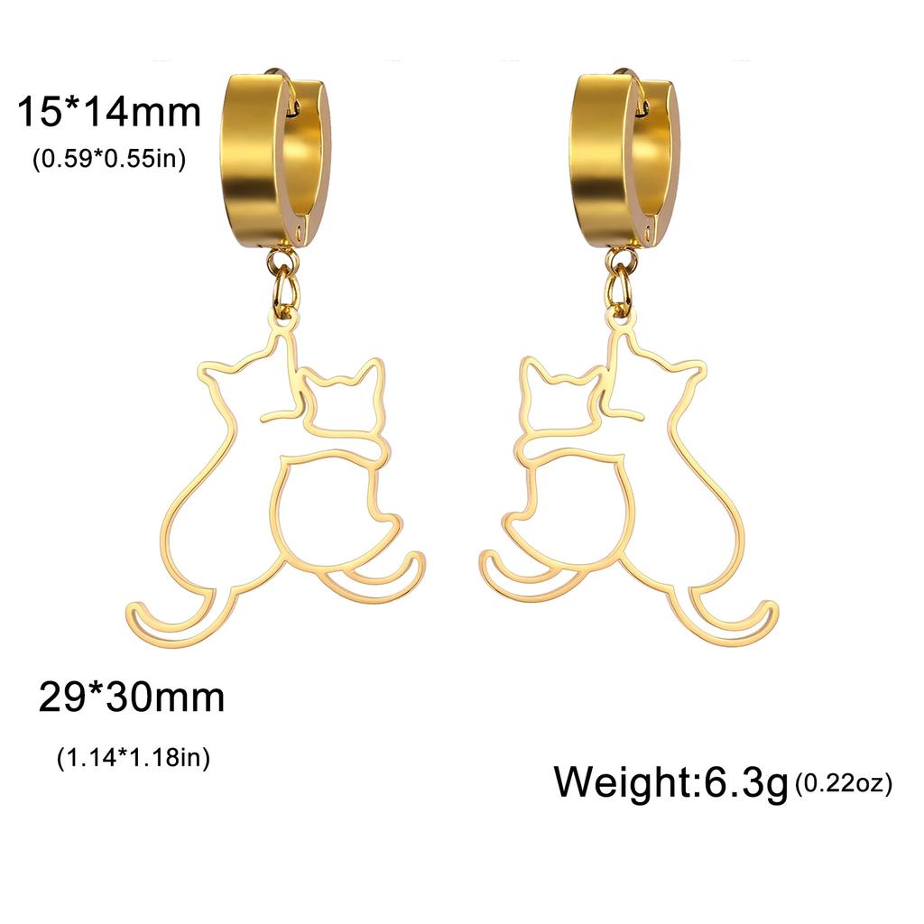 Cazador Hugging Cats Kittens Earrings for Women Stainless Steel Cute Dog Dangle Earrings 2026 Trend Jewelry Birthday Gift