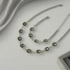 Luxury Charm Shiny Black Acrylic Diamond Choker Collarbone Necklace Bracelet Earrings Rings for Women Jewelry Accessories Gift