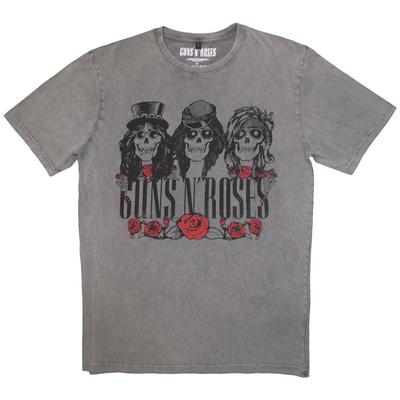 Officieel Guns N Roses T-shirt Hell Group Grijs Premium Stonewash T-shirt NIEUW