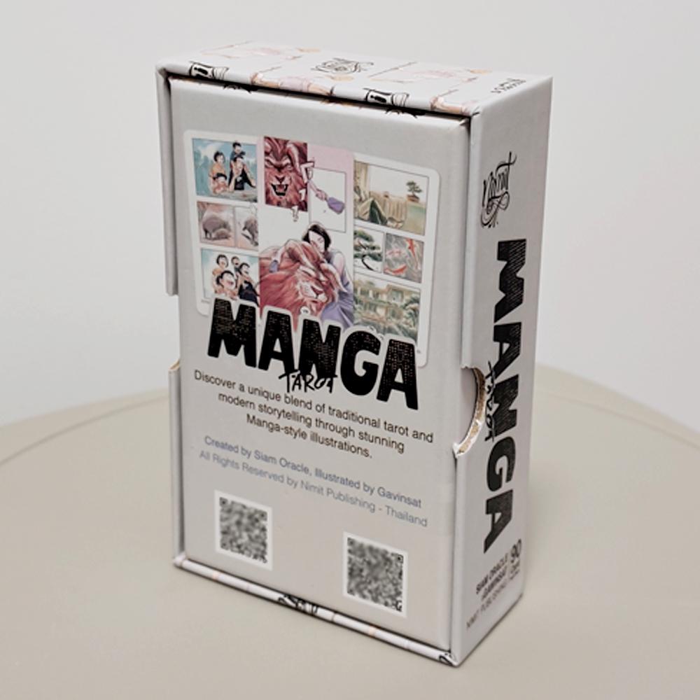 Manga Tarot In Rigid Box 90 Pcs Cards (78 Pcs Tarot Cards + 12 Oracle Cards) 12*7cm Printed On 350GSM Double-embossed Cardstock