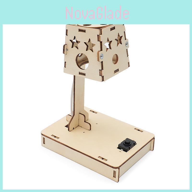 Aanpasbare houten doe-het-zelf tafellamp met lichtregeling voor kinderen - wetenschappelijk experimentpakket