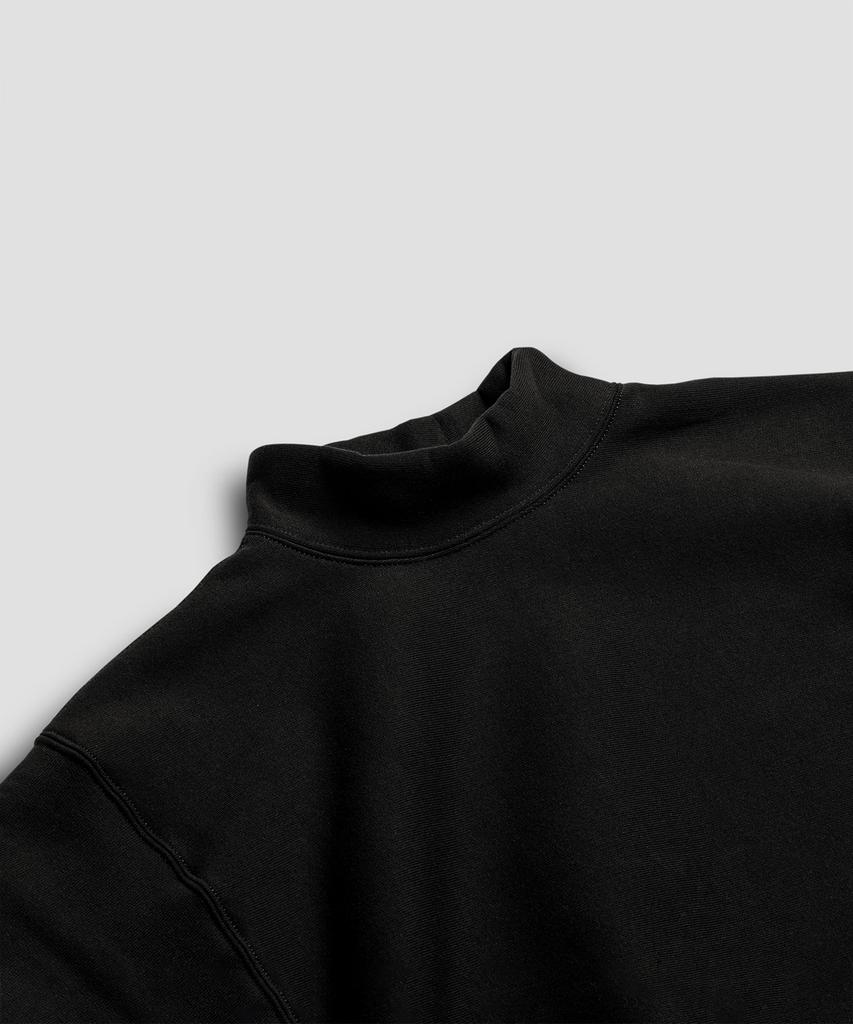 Kaembeoseupocheuweeo Cross Knit Mock Neck Sweatshirt, Black (Type A)