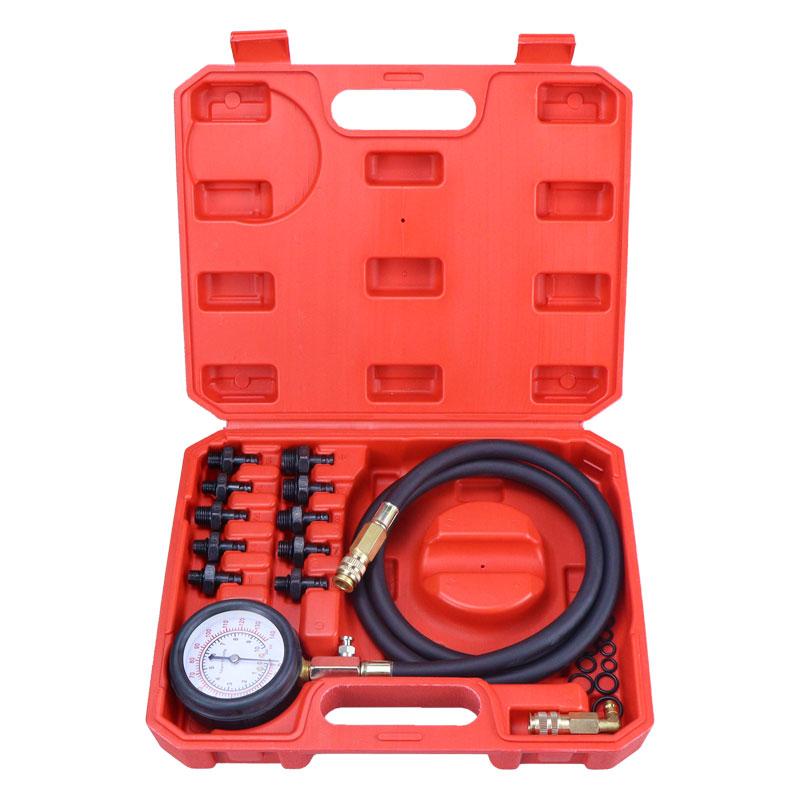 Car Oil Pressure Tester Kit 12Pcs Auto Tank Pressure Gauge Detecting Instrument Tool Box Set For Car Motorcycles Trucks Boats A-Set