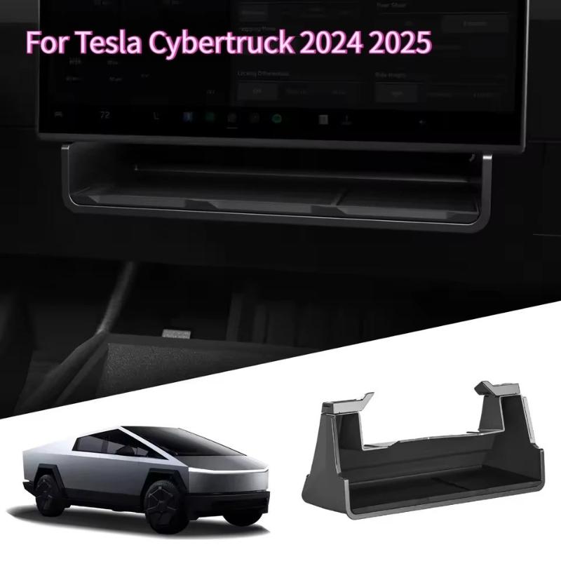 Unter dem Bildschirm Aufbewahrungsbox für Tesla Cybertruck 2025 Mittelkonsole Versteckte Aufbewahrungsbox Organizer Ablage Auto Innenraumzubehör