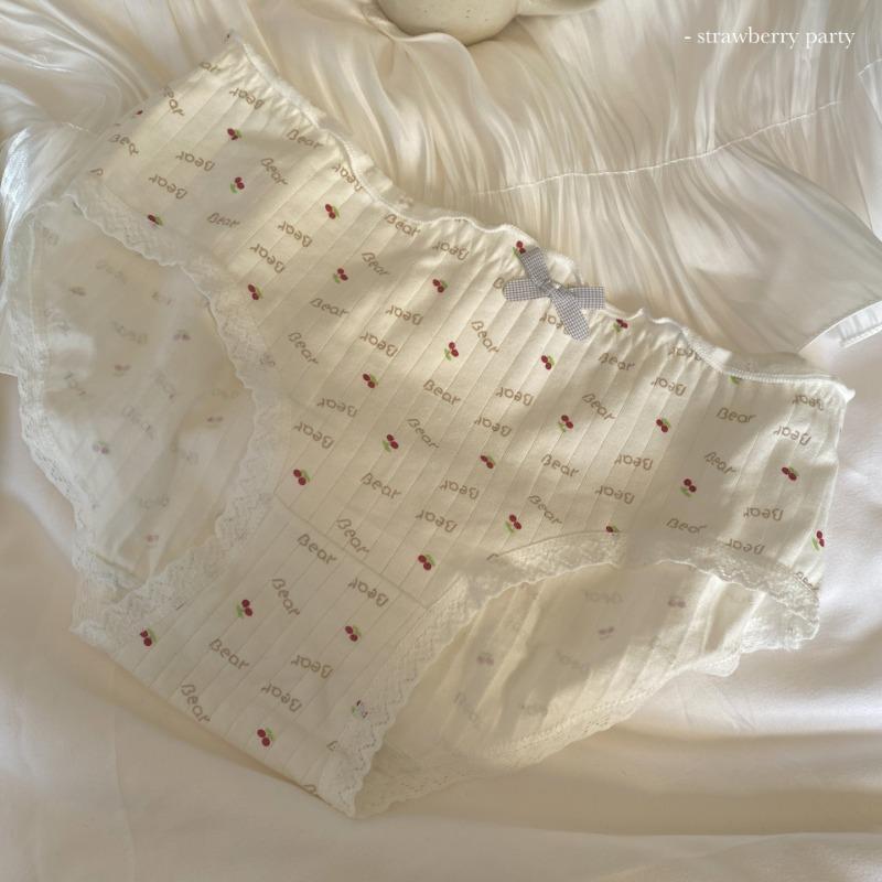 

Трусы из чистого хлопка с нитками, симпатичные, для девочек, со средней талией, нижнее белье для девочек, трусики XL