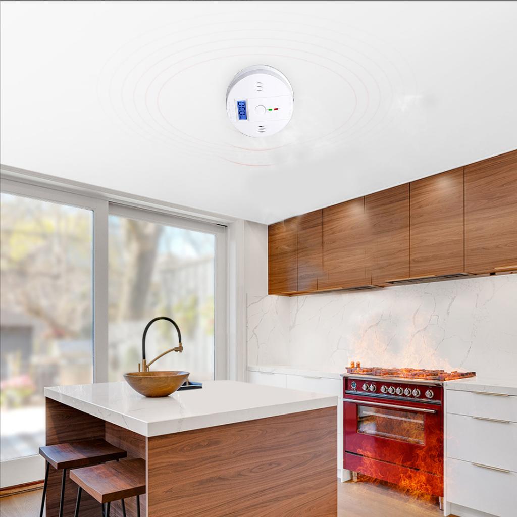 Carbon Monoxide Alarm Detector CO Alarm Detector Powered by Battery with LCD Display Voice Warning