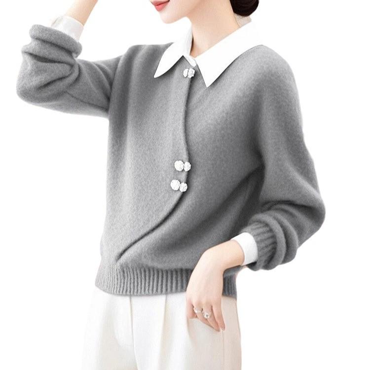 2024 Winter Women's Versatile Warm National Style Knitted Base Layer Sweater